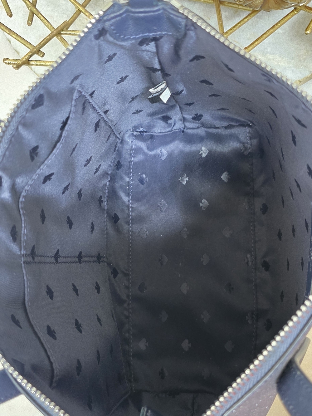 Kate Spade New York Joeley Small Satchel Dusk Navy Blue Glitter Crossbody - Picture 6 of 9